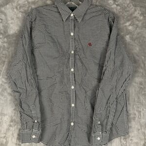 Lauren Ralph Lauren Men's Black White Gingham Long Sleeve Button Down Shirt L